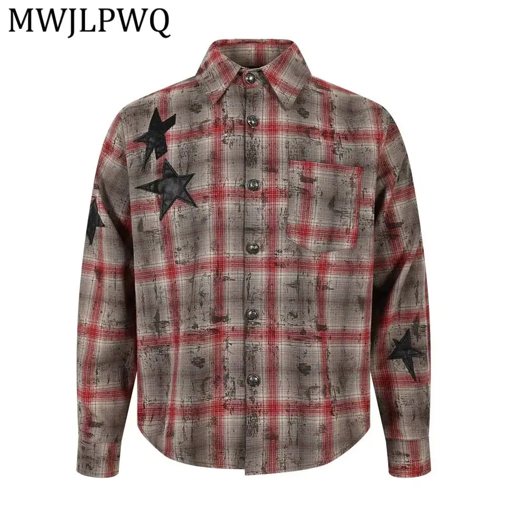 MWJLPWQ Heavy-Duty Tie-Dye Plaid Distressed Long-Sleeve Shirt Men Vintage Punk Trendy Niche Loose-Fit Tops Spring Autumn 17234
MWJLPWQ Heavy-Duty Tie-Dye Plaid Distressed Long-Sleeve Shirt Men Vintage Punk Trendy Niche Loose-Fit Tops Spring Autumn 17234