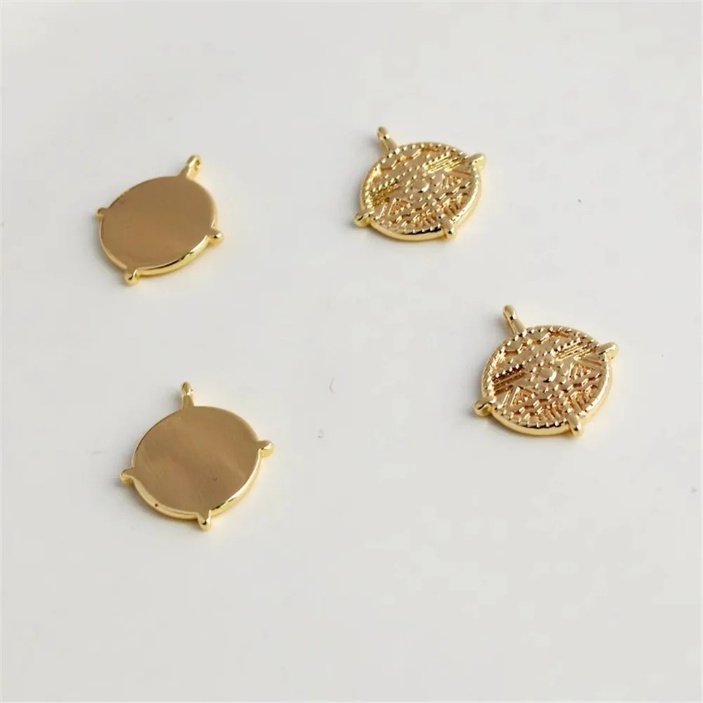 14K Copper-clad Gold Retro Pattern, Handmade DIY Jewelry, Round Brand Accessories, Pendant Bracelet, Necklace Hanging, 15mm
14K Copper-clad Gold Retro Pattern, Handmade DIY Jewelry, Round Brand Accessories, Pendant Bracelet, Necklace Hanging, 15mm