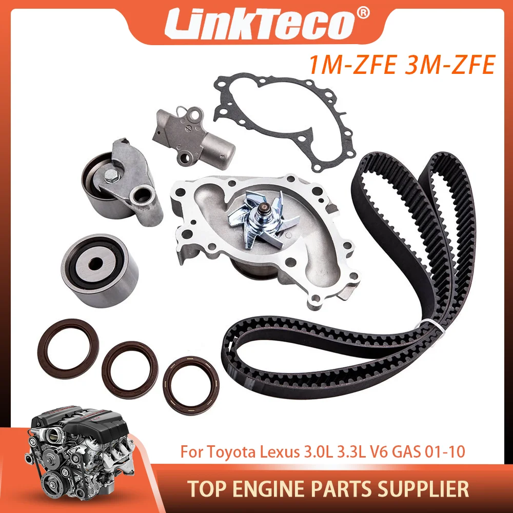 Детали двигателя Водяной насос с прокладкой, комплект ремня ГРМ для Toyota Camry Sienna Lexus ES300 RX330 3.0L 3.3L V6 GAS 1M-ZFE 3M-ZFE 01-10
Детали двигателя Водяной насос с прокладкой, комплект ремня ГРМ для Toyota Camry Sienna Lexus ES300 RX330 3.0L 3.3L V6 GAS 1M-ZFE 3M-ZFE 01-10