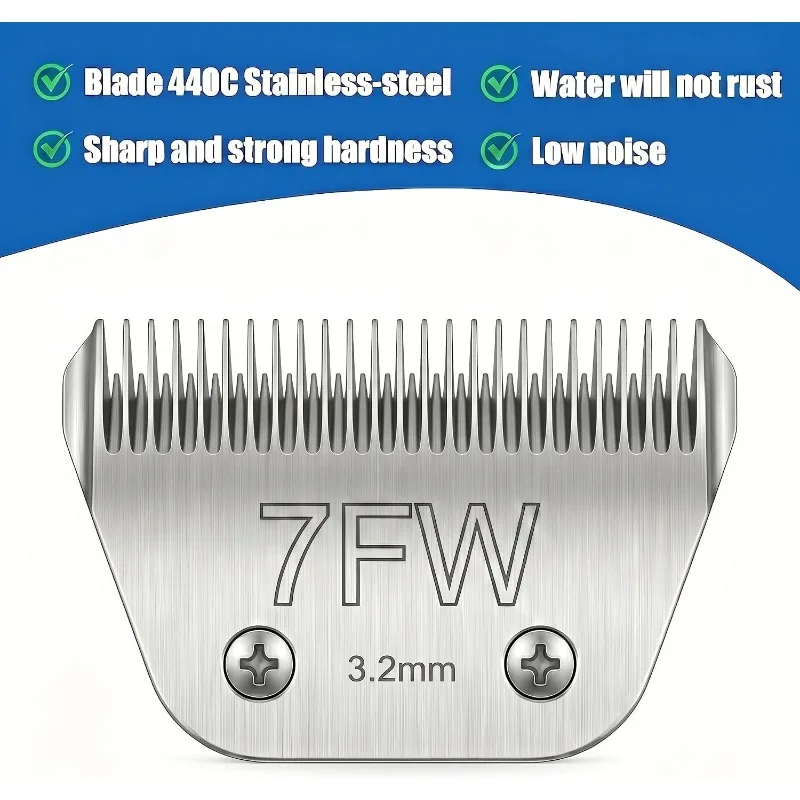 7FW Wide 3.2mm Clipper Blade for Fits Andis Oster Wahl Pet Grooming Trimmers Speeds Up Thick Fur Grooming Smooth Snag-free Cuts
7FW Wide 3.2mm Clipper Blade for Fits Andis Oster Wahl Pet Grooming Trimmers Speeds Up Thick Fur Grooming Smooth Snag-free Cuts