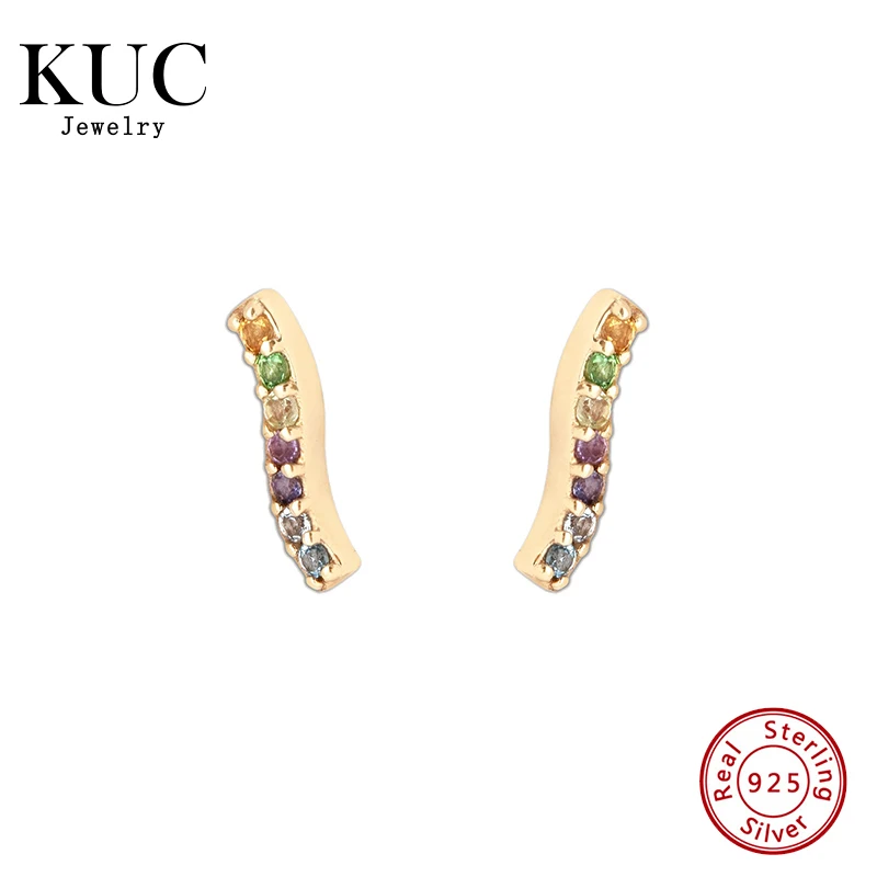 Fine Jewelry Piercing Jewelry for Girls Colourful Waves Stack Stud Rainbow Zircon 925 Sterling Silver Earrings
Fine Jewelry Piercing Jewelry for Girls Colourful Waves Stack Stud Rainbow Zircon 925 Sterling Silver Earrings