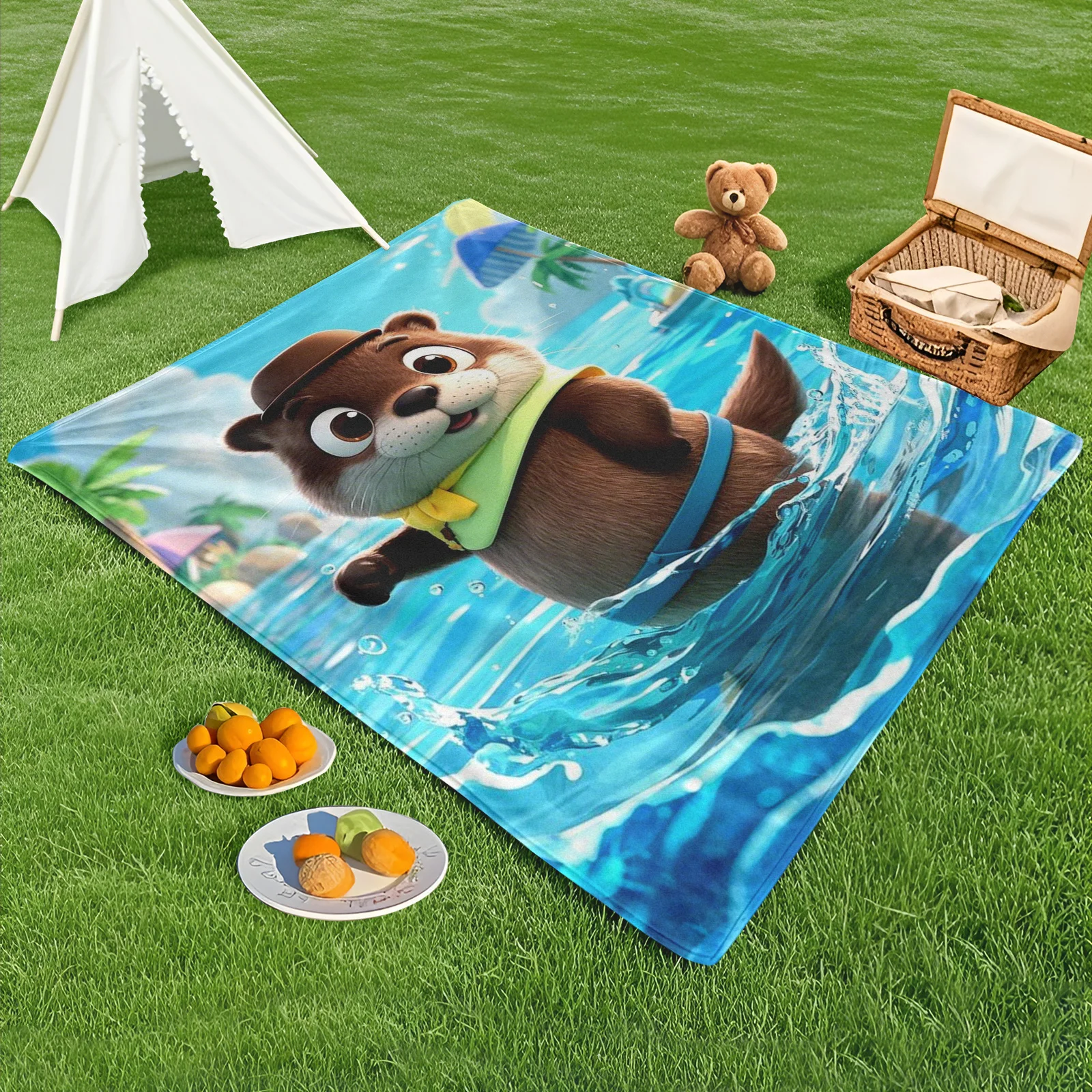 Cozy Otter Beach Blanket Featuring Sea Coconut Trees And Hat Elements For Tropical Outdoor Relaxation And Fun
Cozy Otter Beach Blanket Featuring Sea Coconut Trees And Hat Elements For Tropical Outdoor Relaxation And Fun