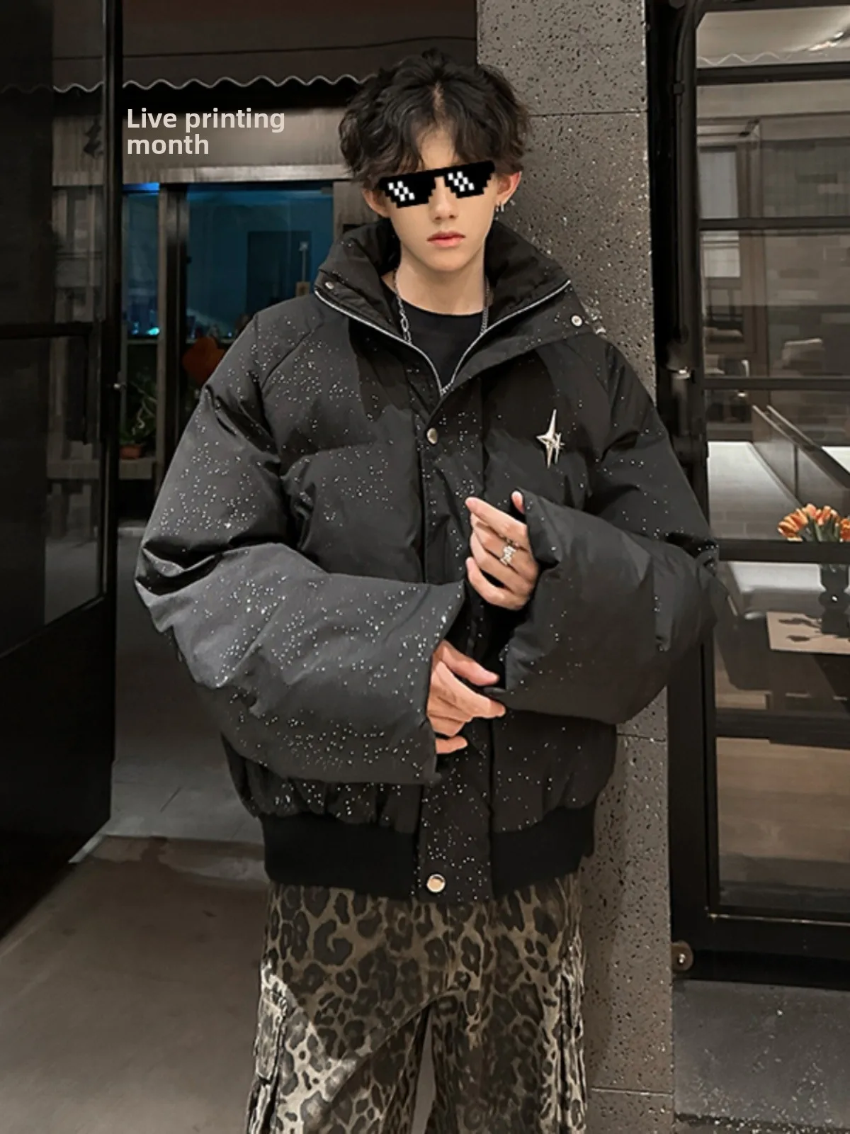 Bla Star Collar Cotton Jaet Men's Winter American High Street ort Bread Sle Outerwear Cool High-End Feeling
Bla Star Collar Cotton Jaet Men's Winter American High Street ort Bread Sle Outerwear Cool High-End Feeling