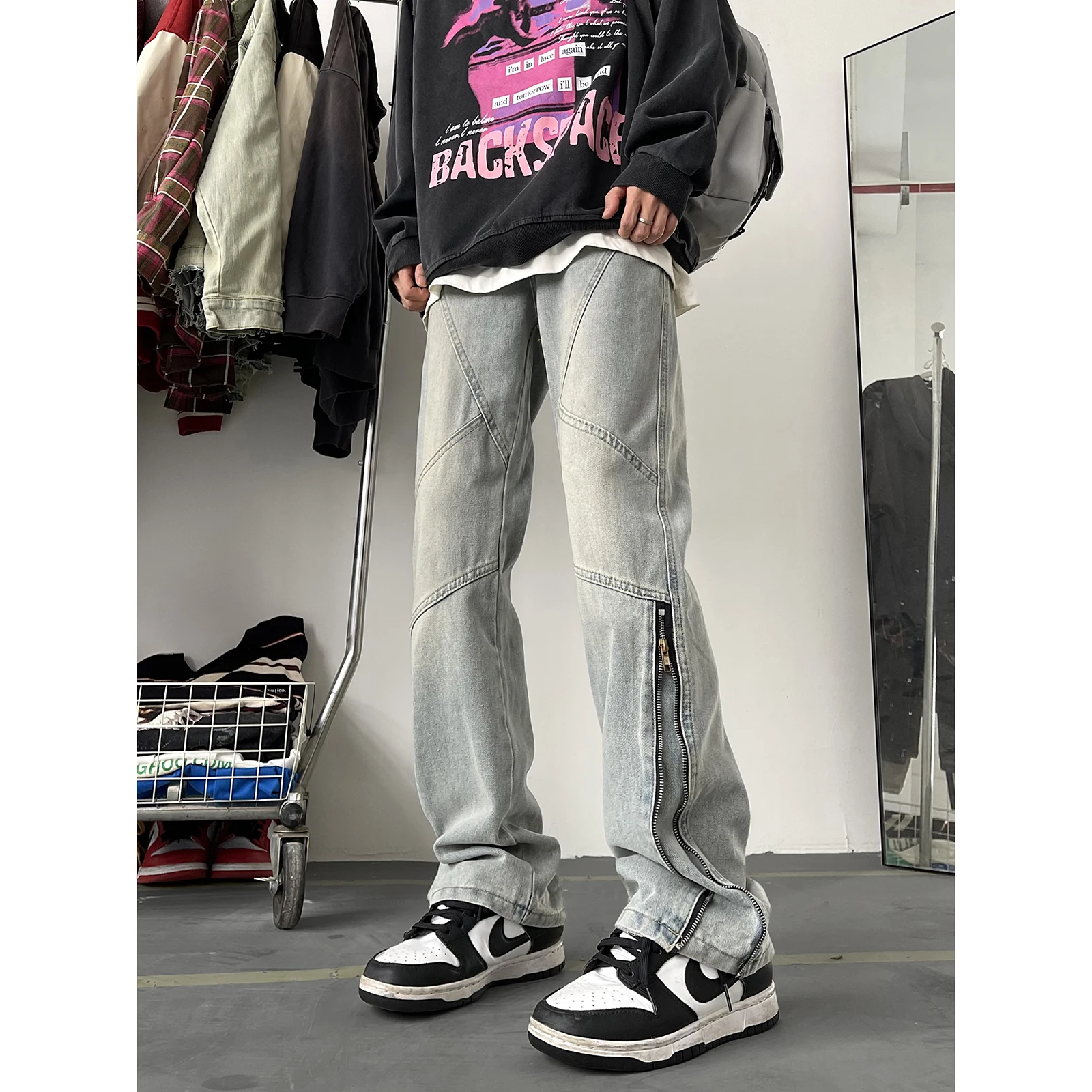 American Sle Loose Fit Straight Leg Zipper Jeans for Men High Street Trendy Casual Long Pants Spring Autumn Seasonal Wear
American Sle Loose Fit Straight Leg Zipper Jeans for Men High Street Trendy Casual Long Pants Spring Autumn Seasonal Wear