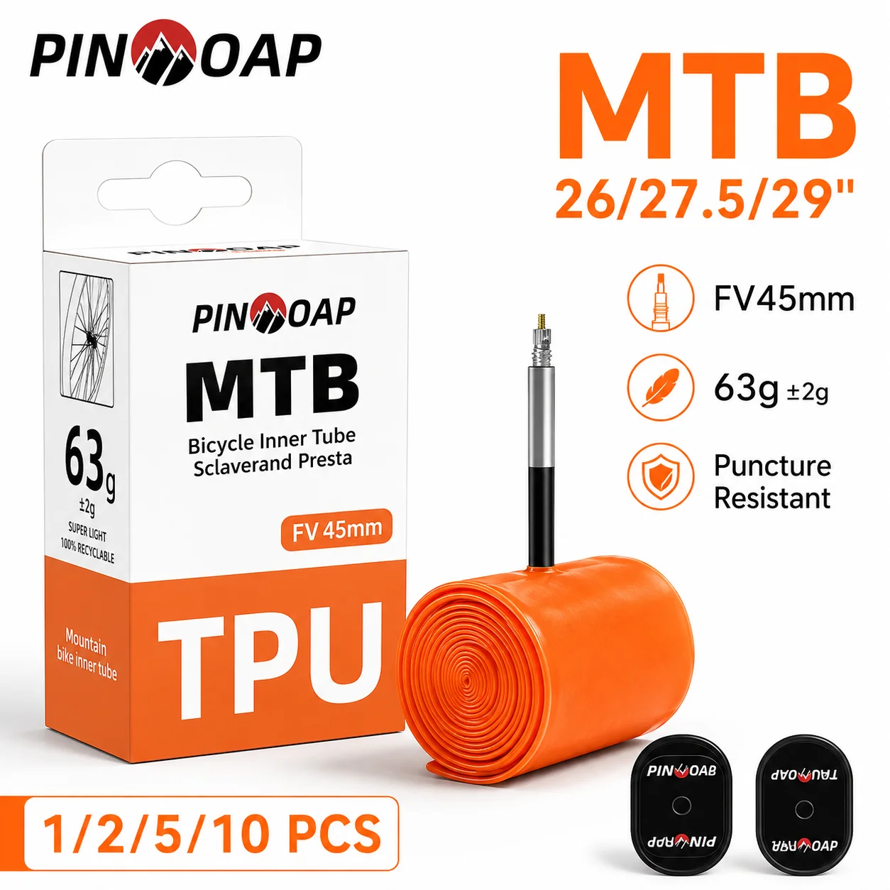 PINMOAP 1/2/5/10PCS Mountain Bike Inner Tube 26/27.5/29'' Butyl Rubber Mtb Bicycle Tire Tube Cycling Spare Replacement Kit
PINMOAP 1/2/5/10PCS Mountain Bike Inner Tube 26/27.5/29'' Butyl Rubber Mtb Bicycle Tire Tube Cycling Spare Replacement Kit