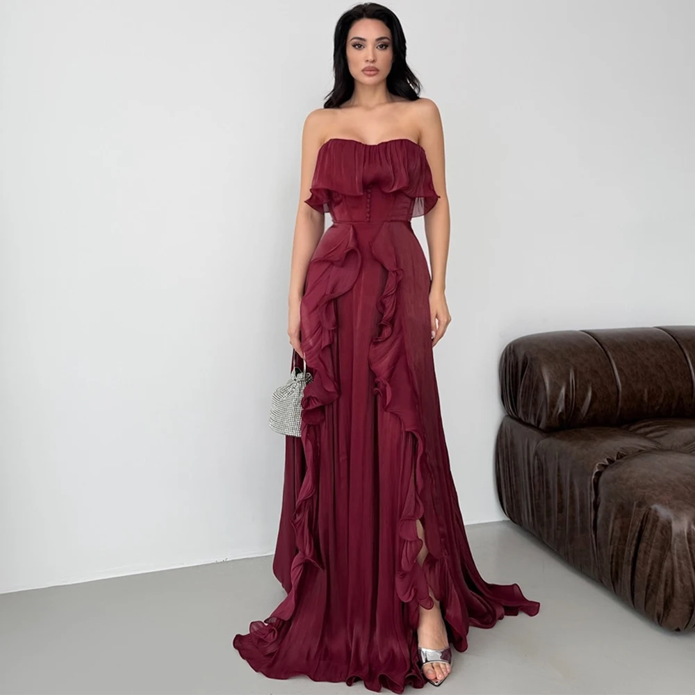Simple Organza Strapless Evening Dress Classic Sleeveless Party Dresses Modern Sweep Train Customized Special Occasion Gowns
Simple Organza Strapless Evening Dress Classic Sleeveless Party Dresses Modern Sweep Train Customized Special Occasion Gowns