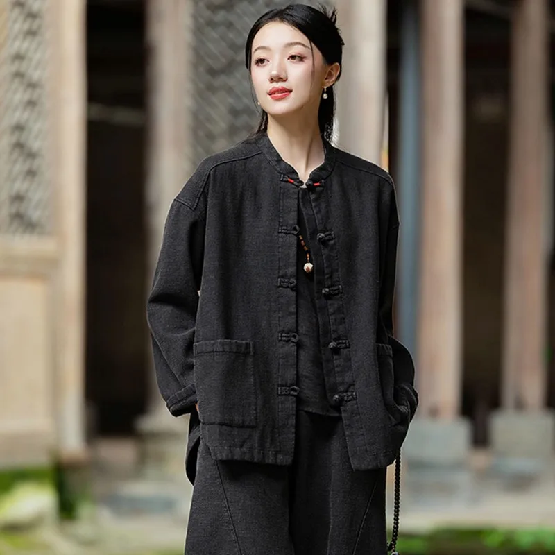 Chinese Style Women Casual Jackets New Arrival 2024 Autumn Vintage Stand Collar Loose Female Thick Warm Cotton Linen Coats M141
Chinese Style Women Casual Jackets New Arrival 2024 Autumn Vintage Stand Collar Loose Female Thick Warm Cotton Linen Coats M141