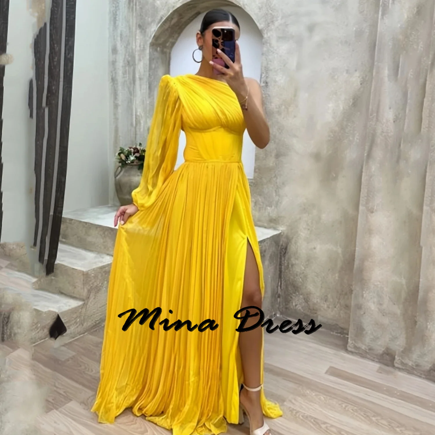 Mina Customized Backless Elegant Evening Dresses for Women Luxury Prom Dress 2024 Slit One Shoulder Sleeve Woman Party Dress Es
Mina Customized Backless Elegant Evening Dresses for Women Luxury Prom Dress 2024 Slit One Shoulder Sleeve Woman Party Dress Es