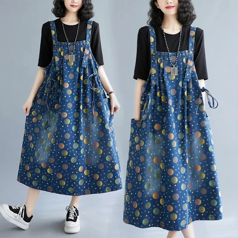 Printed Denim Strapper Dress 2025 Summer New Female Loose Fashion Temperament Sleeveless Dresses for women Casual clothes
Printed Denim Strapper Dress 2025 Summer New Female Loose Fashion Temperament Sleeveless Dresses for women Casual clothes