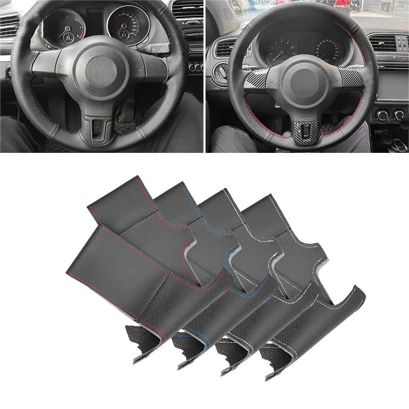Soft Perforated Leather Cover For VW Golf 6 Jetta MK6 Polo Bora Sagitar Santana DIY Hand Sewing Steering Wheel Cover Trim
Soft Perforated Leather Cover For VW Golf 6 Jetta MK6 Polo Bora Sagitar Santana DIY Hand Sewing Steering Wheel Cover Trim