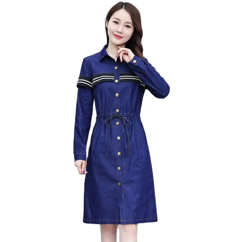Women Shirt Denim Dress 2023 New Fashion Spring Autumn Long Sleeve Slim Casual A-Line Denim Dress Woman Elegant Vestidos 5XL
Women Shirt Denim Dress 2023 New Fashion Spring Autumn Long Sleeve Slim Casual A-Line Denim Dress Woman Elegant Vestidos 5XL