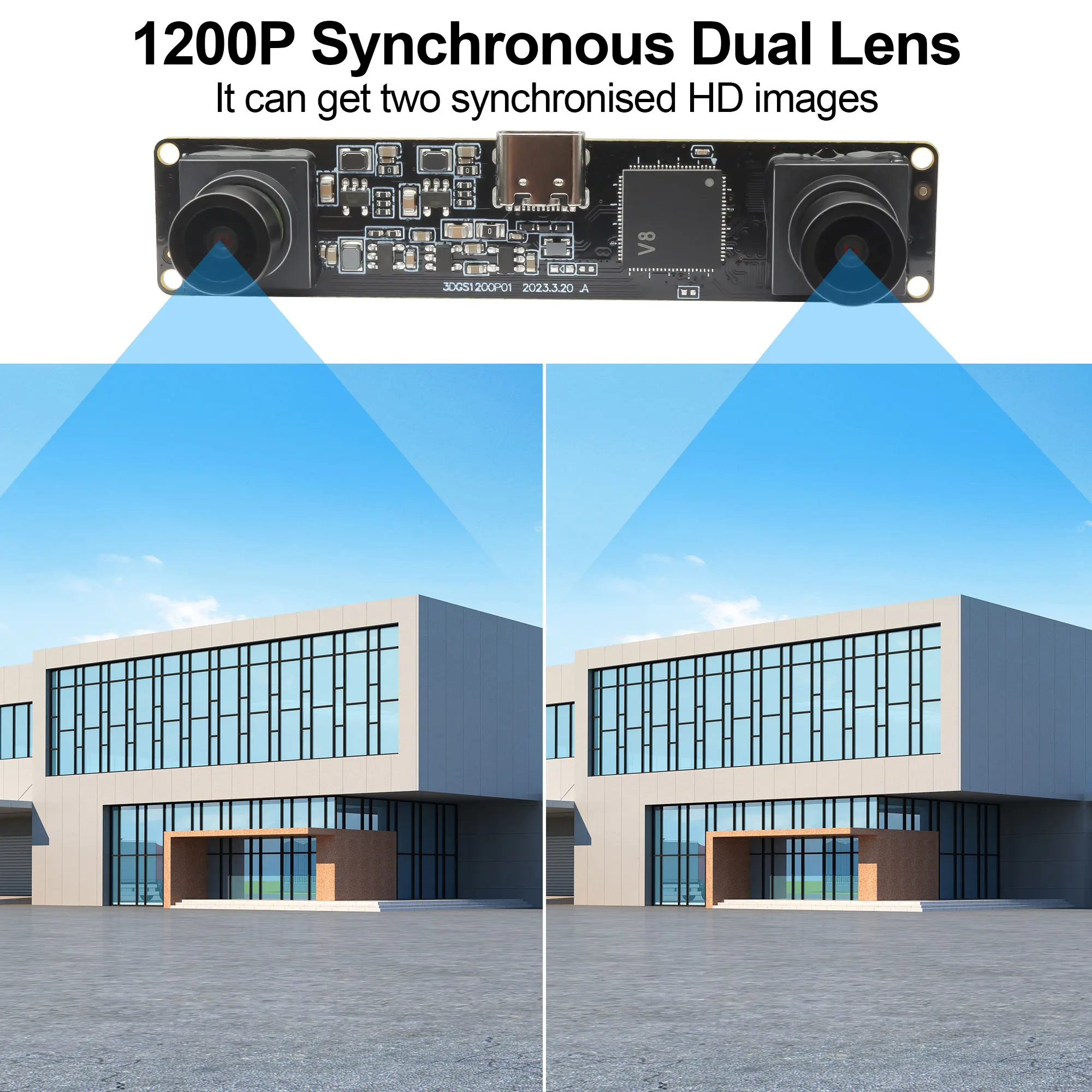 ELP 3D Binoculars Stereo Camera 1200P 60fps Dual Synchronization Lens Global Shutter No Distortion for AI Face Recognition
ELP 3D Binoculars Stereo Camera 1200P 60fps Dual Synchronization Lens Global Shutter No Distortion for AI Face Recognition