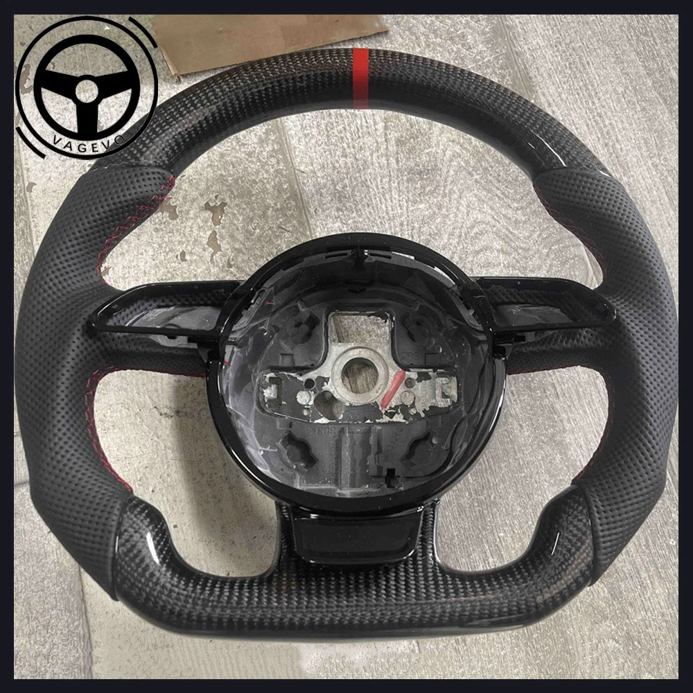 For Audi A3 8V A4 B8 S3 RS3 S4 RS4 carbon fiber perforated leather with red stitching steering wheel, Car Accessories
For Audi A3 8V A4 B8 S3 RS3 S4 RS4 carbon fiber perforated leather with red stitching steering wheel, Car Accessories