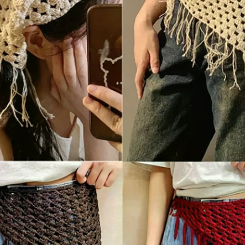 Y2K Hollow-Out Fringe Triangle Scarf For Women Spring Adjustable Layering Accessory Versatile Waist Hip Wrap Fashion Bandana
Y2K Hollow-Out Fringe Triangle Scarf For Women Spring Adjustable Layering Accessory Versatile Waist Hip Wrap Fashion Bandana