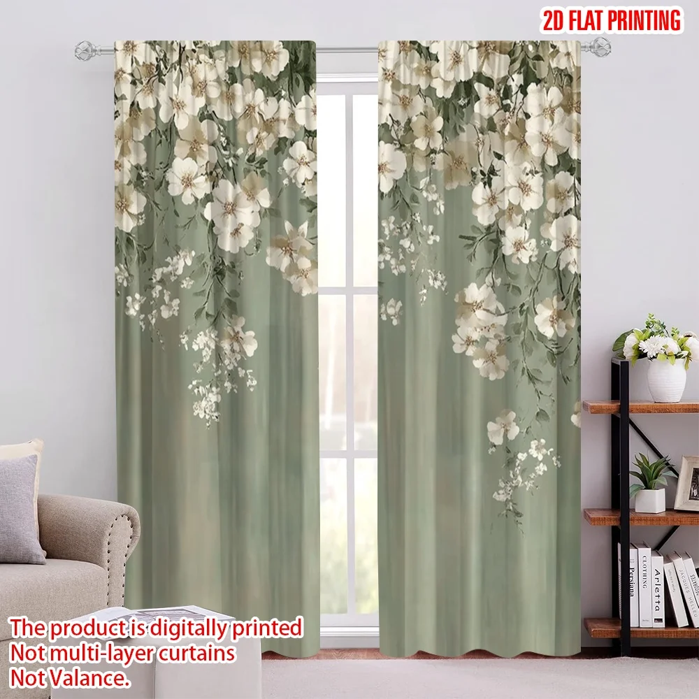 2pcs Unsalable Sale Window Curtains Elegant green and white flowers Versatile 100% Polyester,Without Electricity Spring Party &
2pcs Unsalable Sale Window Curtains Elegant green and white flowers Versatile 100% Polyester,Without Electricity Spring Party &