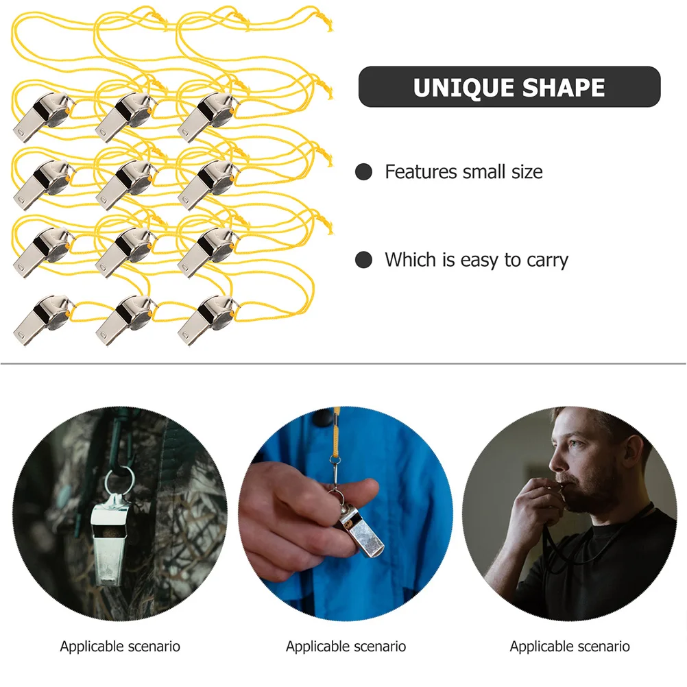 12 Pcs Sports Whistle Stainless Steel Referee Bulk Teacher Lanyard Emergency Fitness Basketball Metal Craft
12 Pcs Sports Whistle Stainless Steel Referee Bulk Teacher Lanyard Emergency Fitness Basketball Metal Craft