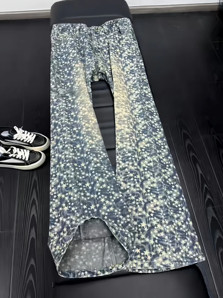 American High Street Star Print Men's Jeans Hiphop Handsome Style Slimming Leg Lengthening Straight Leg Micro Flared Pants
American High Street Star Print Men's Jeans Hiphop Handsome Style Slimming Leg Lengthening Straight Leg Micro Flared Pants