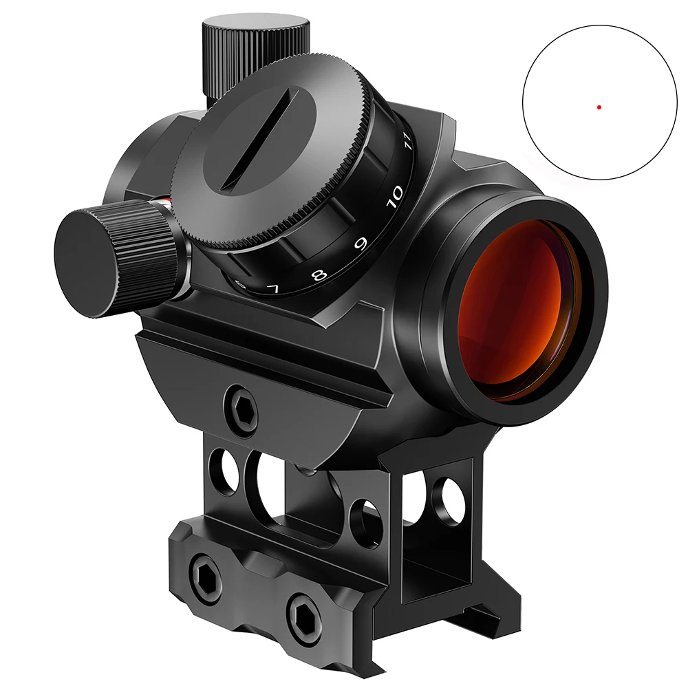Tactical Red Dot Sight Reflex Optics 2 MOA Precision Compact Sight with High Profile Mount for 20mm Picatinny Rail
Tactical Red Dot Sight Reflex Optics 2 MOA Precision Compact Sight with High Profile Mount for 20mm Picatinny Rail