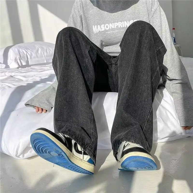 Loose Fit Straight Leg Jeans Men's Casual Dstring Versatile Spring Autumn Long Trousers Wear Resistant Polyester Fiber
Loose Fit Straight Leg Jeans Men's Casual Dstring Versatile Spring Autumn Long Trousers Wear Resistant Polyester Fiber