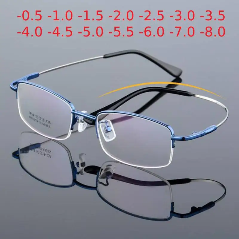 Men Half Frame Glasses Metal Phochromic Eyeglasses Women Semi-rimless Glasses Prescription Eyeglasses 0 -0.5 -0.75 To -6.0
Men Half Frame Glasses Metal Phochromic Eyeglasses Women Semi-rimless Glasses Prescription Eyeglasses 0 -0.5 -0.75 To -6.0