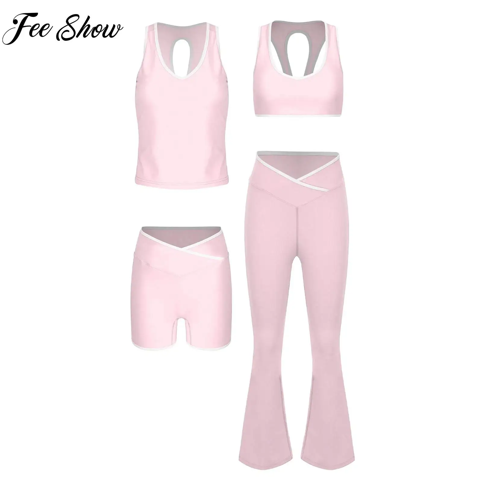 Womens 4Pcs Quick-drying Yoga Gym Outfit Running Workout Tracksuit Sleeveless Tank Top+Crop Top+Shorts+Pants Sports Set Outfit
Womens 4Pcs Quick-drying Yoga Gym Outfit Running Workout Tracksuit Sleeveless Tank Top+Crop Top+Shorts+Pants Sports Set Outfit