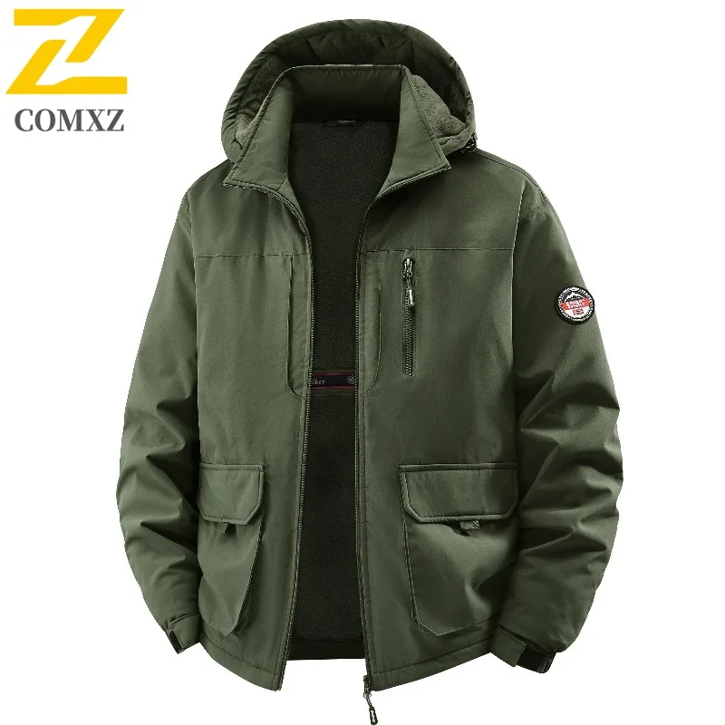 COMXZ Мужская байкерская куртка с капюшоном, модная велосипедная универсальная свободная куртка для пешего туризма, высококачественное флисовое пальто для кемпинга
COMXZ Мужская байкерская куртка с капюшоном, модная велосипедная универсальная свободная куртка для пешего туризма, высококачественное флисовое пальто для кемпинга
