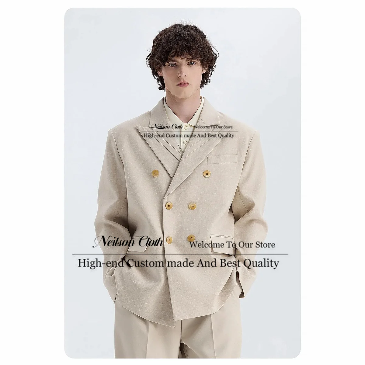 Casual Double Breasted Male Prom Blazers 2 Pieces Sets Groom Wedding Tuxedos Peaked Lapel Slim Fit Customized Costume Homme
Casual Double Breasted Male Prom Blazers 2 Pieces Sets Groom Wedding Tuxedos Peaked Lapel Slim Fit Customized Costume Homme