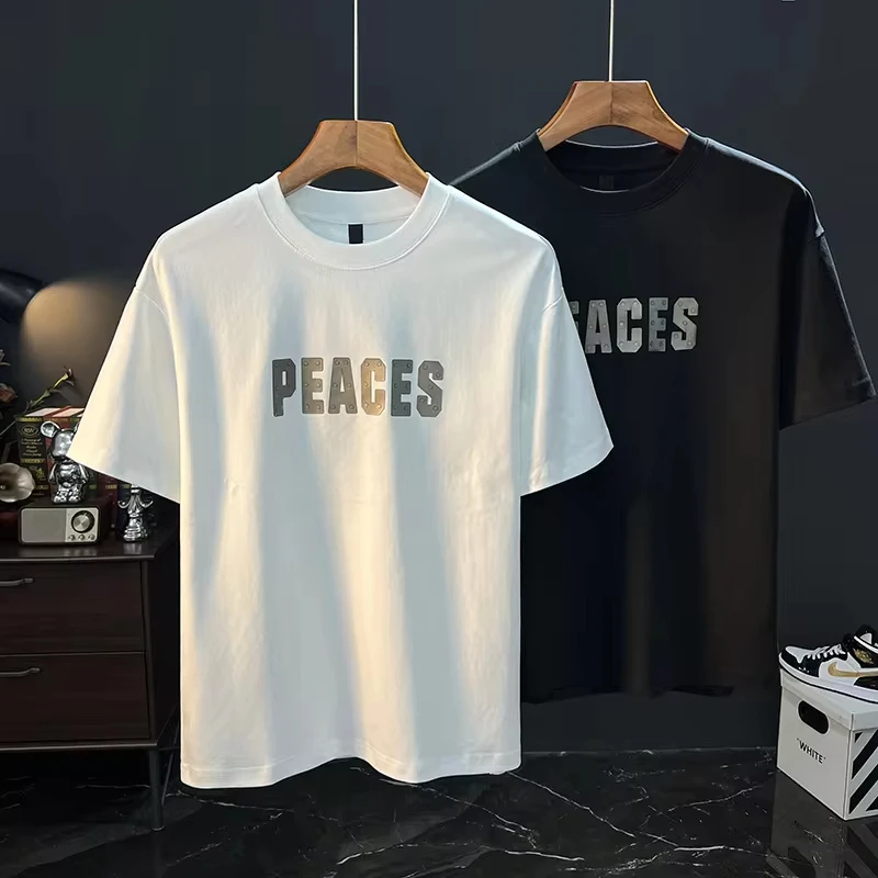 High-Grade Summer Stretch Breathable Men's Short-Sleeved Shirt Thin Letter Embossing T-shirt Trendy High-End Men's Clothing
High-Grade Summer Stretch Breathable Men's Short-Sleeved Shirt Thin Letter Embossing T-shirt Trendy High-End Men's Clothing