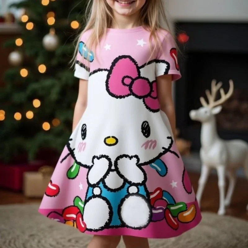 Hello Kitty Printed Children T Shirt Dresses Kuromi My Melody Girls Casual Dress Kids Cute Kitty Clothes for 1-10Y Summer Comfy
Hello Kitty Printed Children T Shirt Dresses Kuromi My Melody Girls Casual Dress Kids Cute Kitty Clothes for 1-10Y Summer Comfy