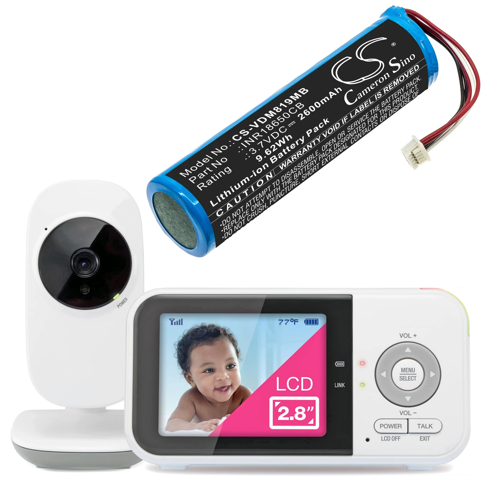 3.7V 2600mAh BabyPhone Battery INR18650CB for VTech VM819 VM5266 5 Inch Baby Monitor +TOOL
3.7V 2600mAh BabyPhone Battery INR18650CB for VTech VM819 VM5266 5 Inch Baby Monitor +TOOL
