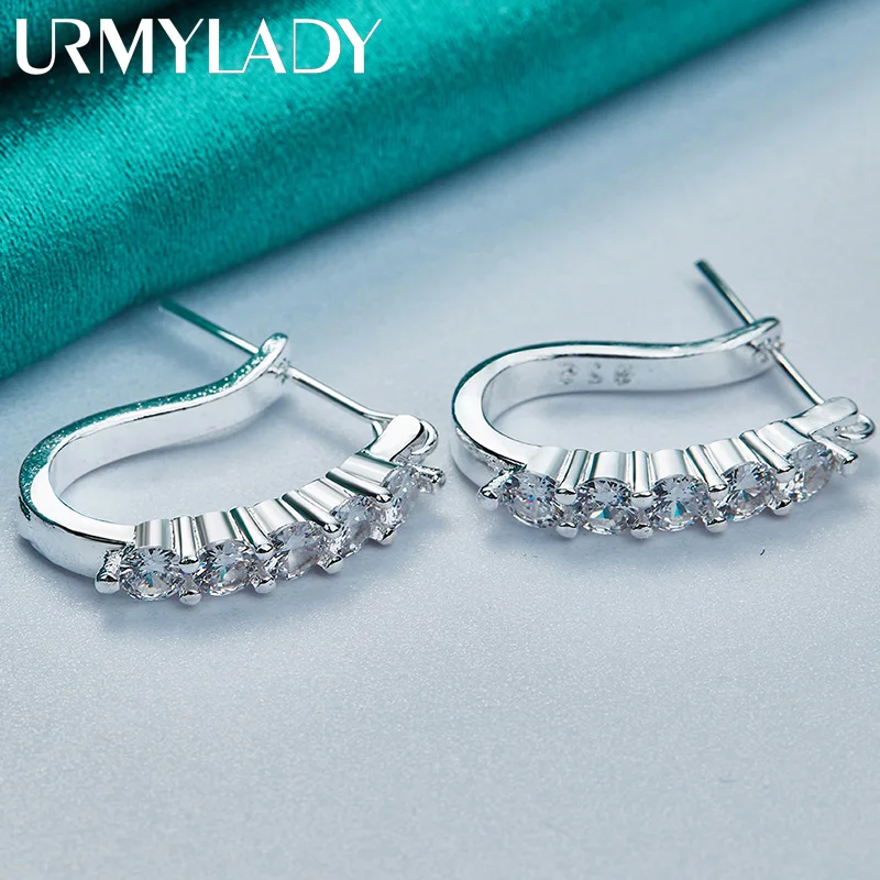 URMYLADY 925 Sterling Silver U Zircon Earrings For Women Wedding Engagement Fashion Charm Jewelry
URMYLADY 925 Sterling Silver U Zircon Earrings For Women Wedding Engagement Fashion Charm Jewelry