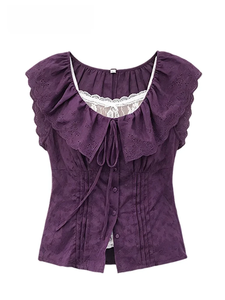 plus Size Lace Trim Vest Women's Summer New Style Slimming Top High Waist Bamboo Cotton Fly Sleeve Sweet Style Casual Shirt
plus Size Lace Trim Vest Women's Summer New Style Slimming Top High Waist Bamboo Cotton Fly Sleeve Sweet Style Casual Shirt