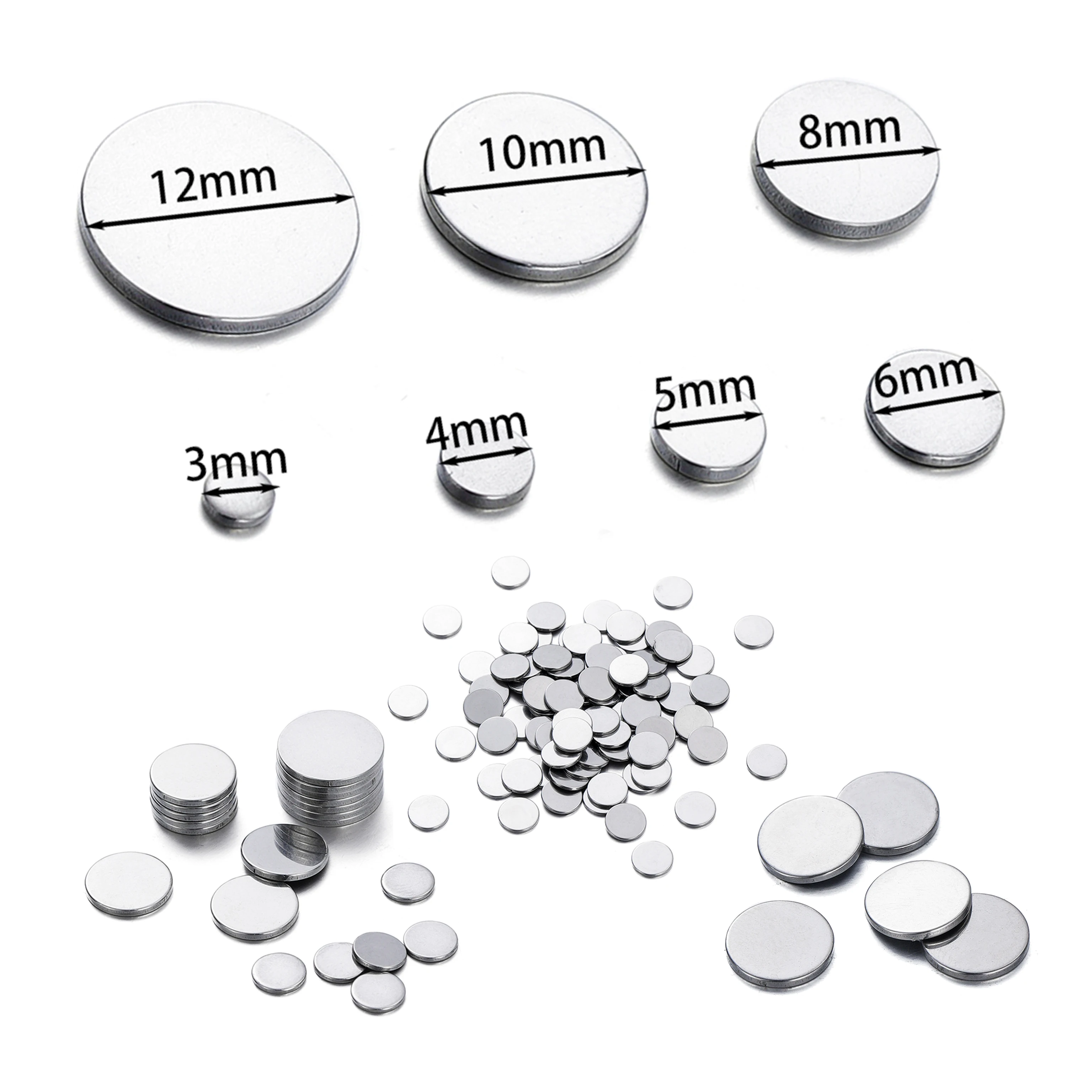 50pcs 3-12mm Solid Round Stainless Steel Stamping Blank Dog Tags Pendants DIY Bracelet Charm Jewelry Findings Supplies Wholesale
50pcs 3-12mm Solid Round Stainless Steel Stamping Blank Dog Tags Pendants DIY Bracelet Charm Jewelry Findings Supplies Wholesale