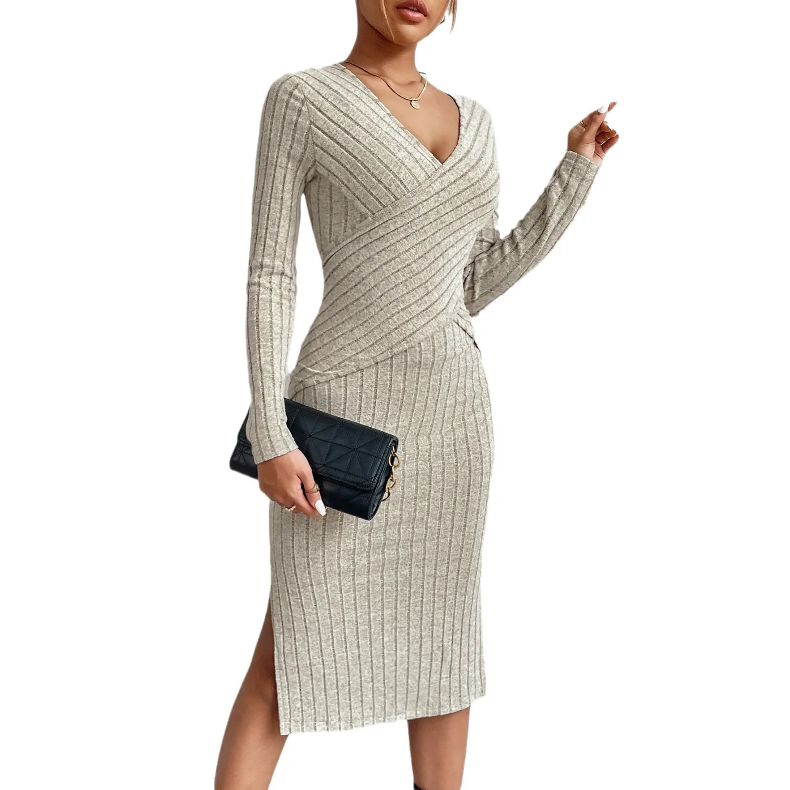Spring 2024 New Sexy Slim Striped Solid Color Temperament Elegant and Comfortable Fashion High Waist Split Long Sleeve Dress.
Spring 2024 New Sexy Slim Striped Solid Color Temperament Elegant and Comfortable Fashion High Waist Split Long Sleeve Dress.
