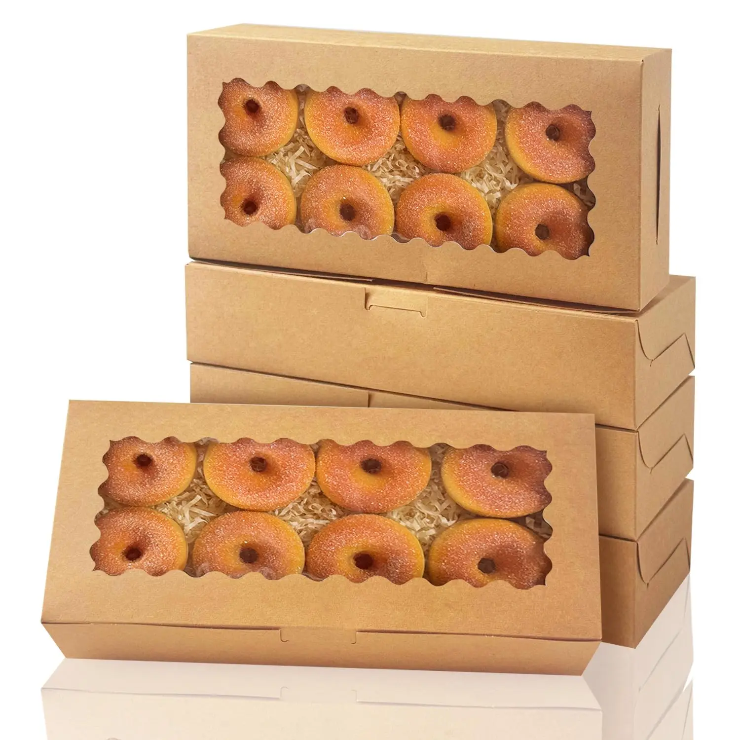 Brown Cookie Box with Window 12x5.5x2.5 Inch 15 Pcs Bakery Box for Pastry Macaron Packaging
Brown Cookie Box with Window 12x5.5x2.5 Inch 15 Pcs Bakery Box for Pastry Macaron Packaging