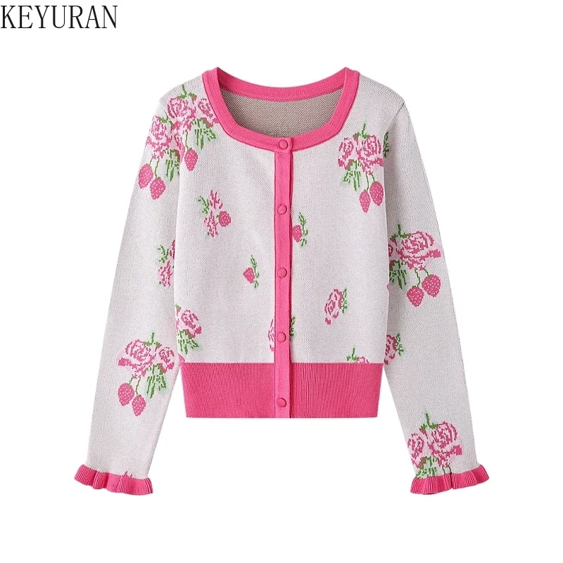 Vintage Gentle Square Neck Rose Floral Jacquard Knitted Cardigan Sweater Women's Autumn Winter Elegant Long Sleeve Knitwear Tops
Vintage Gentle Square Neck Rose Floral Jacquard Knitted Cardigan Sweater Women's Autumn Winter Elegant Long Sleeve Knitwear Tops