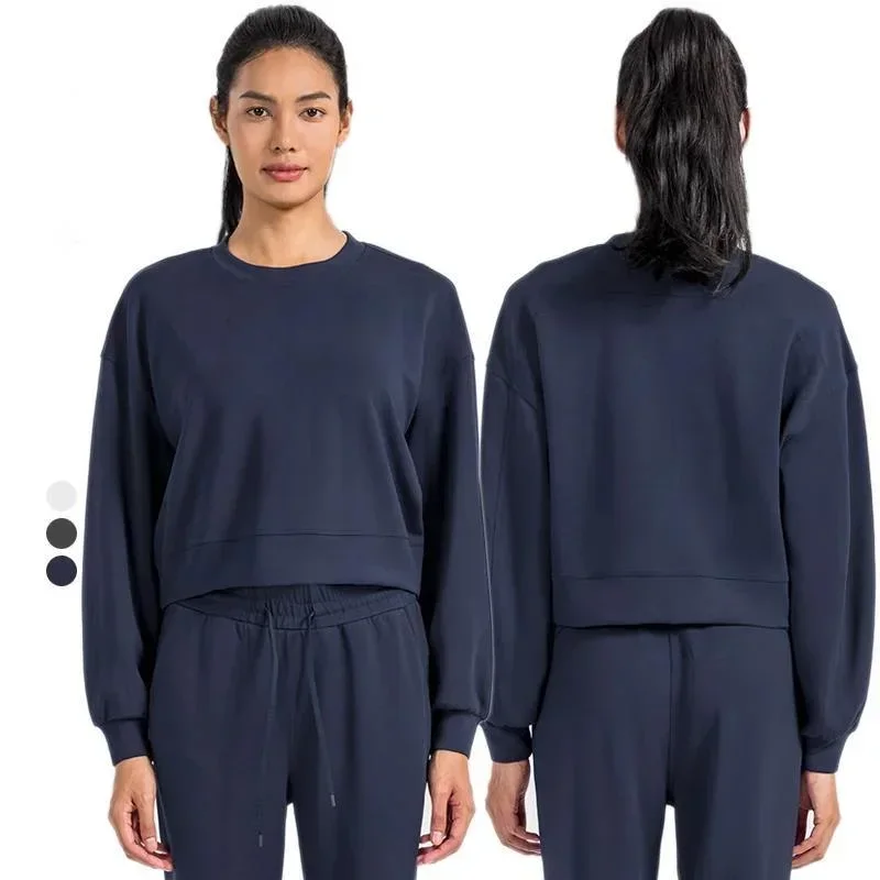 New women's round neck yoga long-sleeved sweatshirt air-layer fabric loose skin-friendly fitness sports and casual sweatshirt
New women's round neck yoga long-sleeved sweatshirt air-layer fabric loose skin-friendly fitness sports and casual sweatshirt