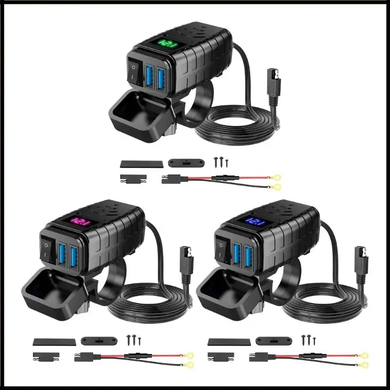 USB Charging Adapter with Display Switches ABS Motorbike Accessories
USB Charging Adapter with Display Switches ABS Motorbike Accessories