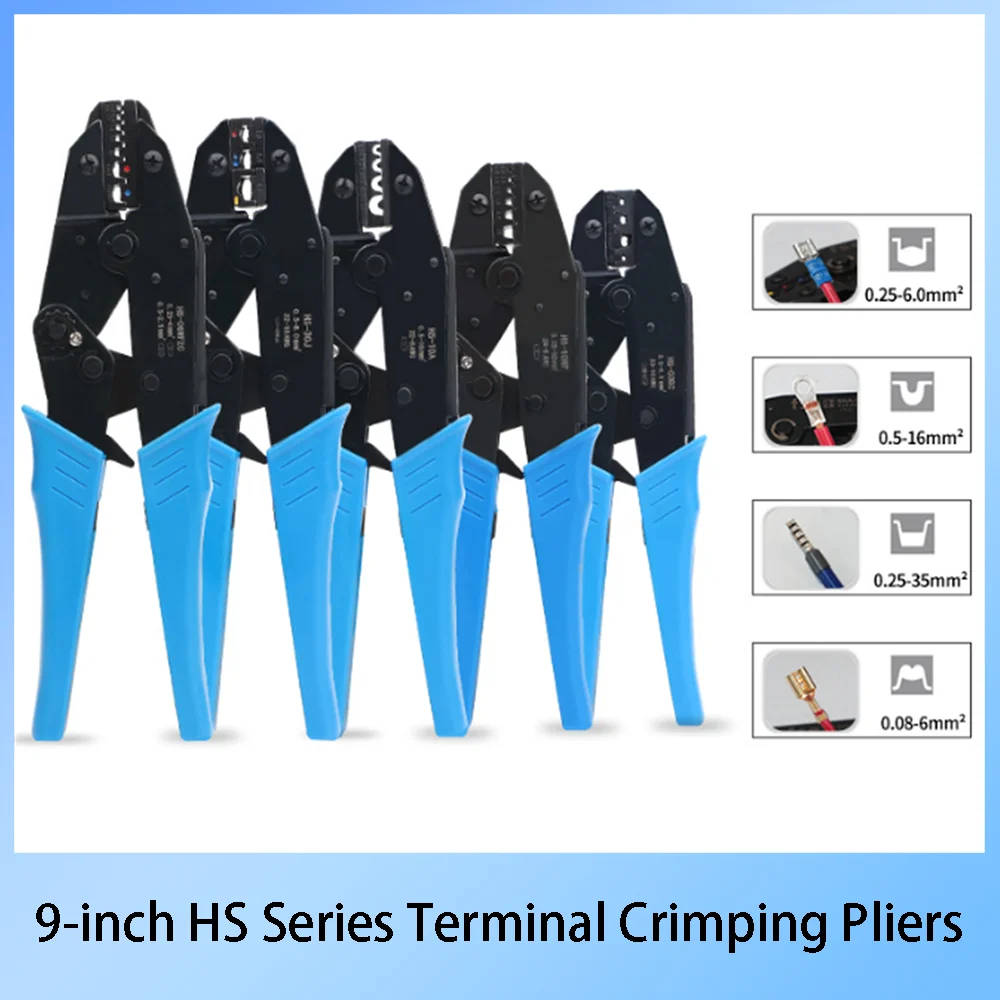 9'' HS Series Electrical Crimping Pliers Ratchet Terminal Crimper for Multiple Connectors Tool for Electrical Work
9'' HS Series Electrical Crimping Pliers Ratchet Terminal Crimper for Multiple Connectors Tool for Electrical Work
