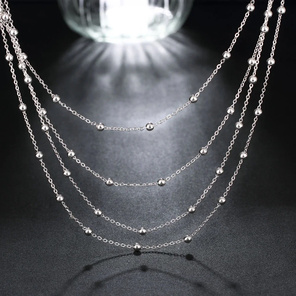 Hot Sale 925 Sterling Silver Fashion Jewelry 18 Inches Smooth Bead Chain Necklace for Women Wedding Birthday Gifts
Hot Sale 925 Sterling Silver Fashion Jewelry 18 Inches Smooth Bead Chain Necklace for Women Wedding Birthday Gifts