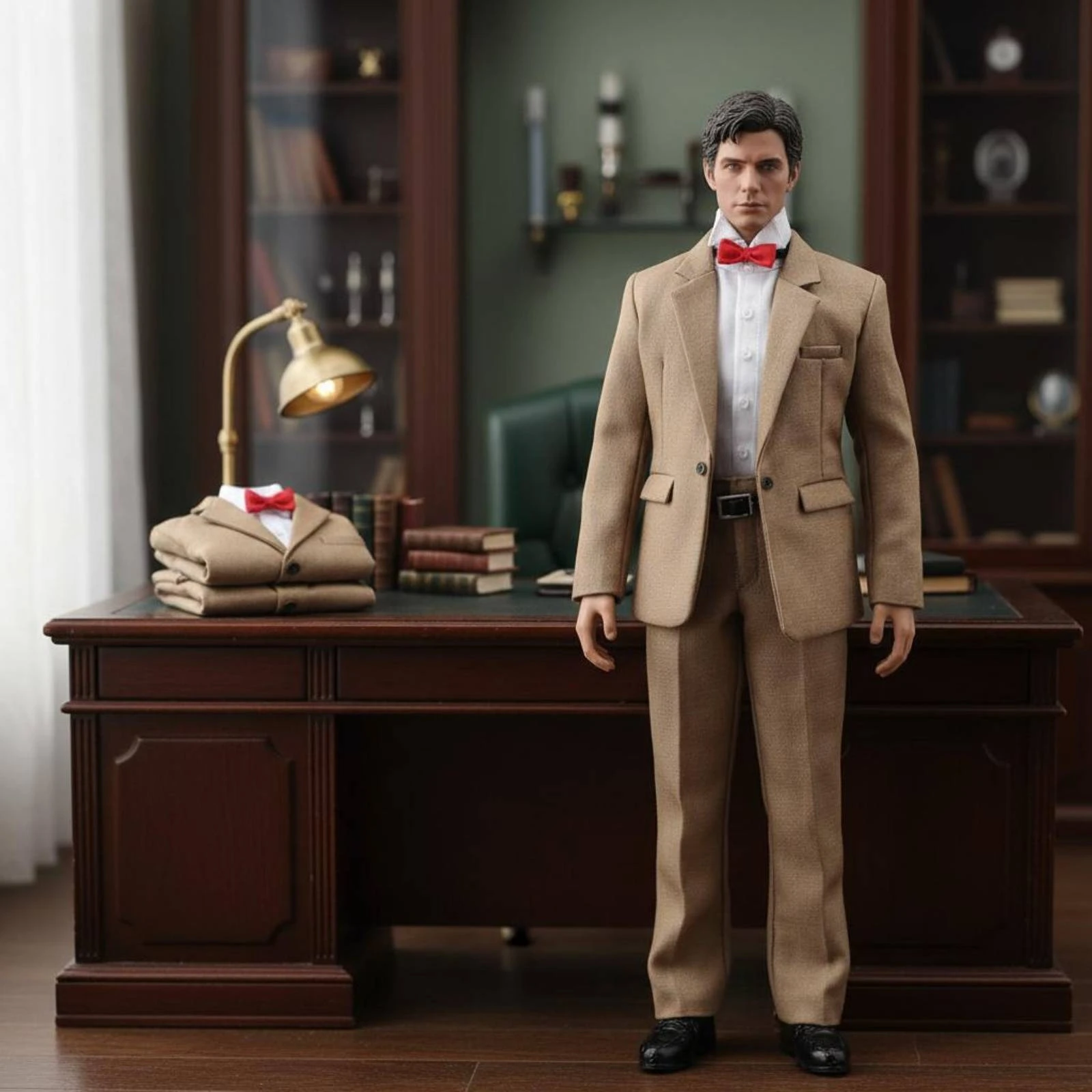 1:6 Scale Doll Suit Red Bow Tie Khaki Suit Outfit Miniature Clothing Set Straight-Leg Trousers 6 Inch Figure Clothes Black Strap
1:6 Scale Doll Suit Red Bow Tie Khaki Suit Outfit Miniature Clothing Set Straight-Leg Trousers 6 Inch Figure Clothes Black Strap
