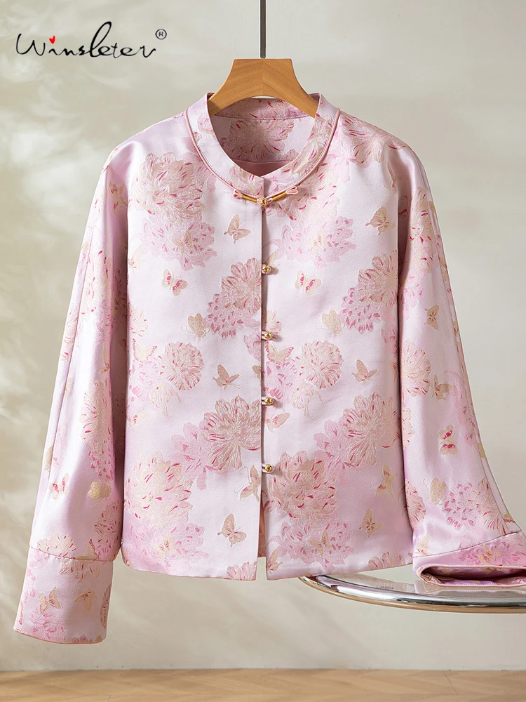 Winsleter-100%Real Silk Song Brocade Elegant Coat, O Neck Butterfly, Women Luxury Versatile Loose Coat, 2026 Spring New C62206CC
Winsleter-100%Real Silk Song Brocade Elegant Coat, O Neck Butterfly, Women Luxury Versatile Loose Coat, 2026 Spring New C62206CC