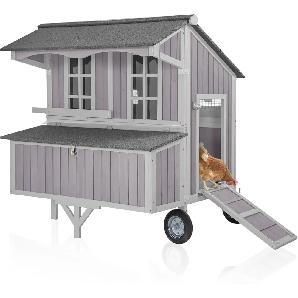 Chicken Coop Upgrade Durable Outdoor Chicken House with Large Wheels, Nesting Box, Leakproof Pull-on Tray and UV-Resistant Roof
Chicken Coop Upgrade Durable Outdoor Chicken House with Large Wheels, Nesting Box, Leakproof Pull-on Tray and UV-Resistant Roof