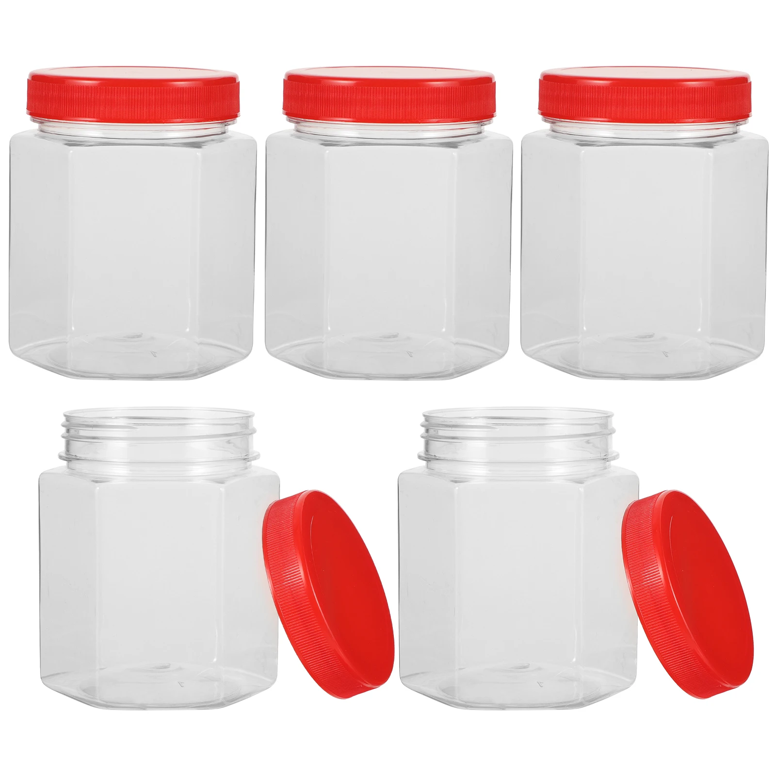 5pcs Hexagonal Airtight Kitchen Containers Dry Food Jar Large Capacity Plastic Storage Canister Sugar Rice Flour 
5pcs Hexagonal Airtight Kitchen Containers Dry Food Jar Large Capacity Plastic Storage Canister Sugar Rice Flour