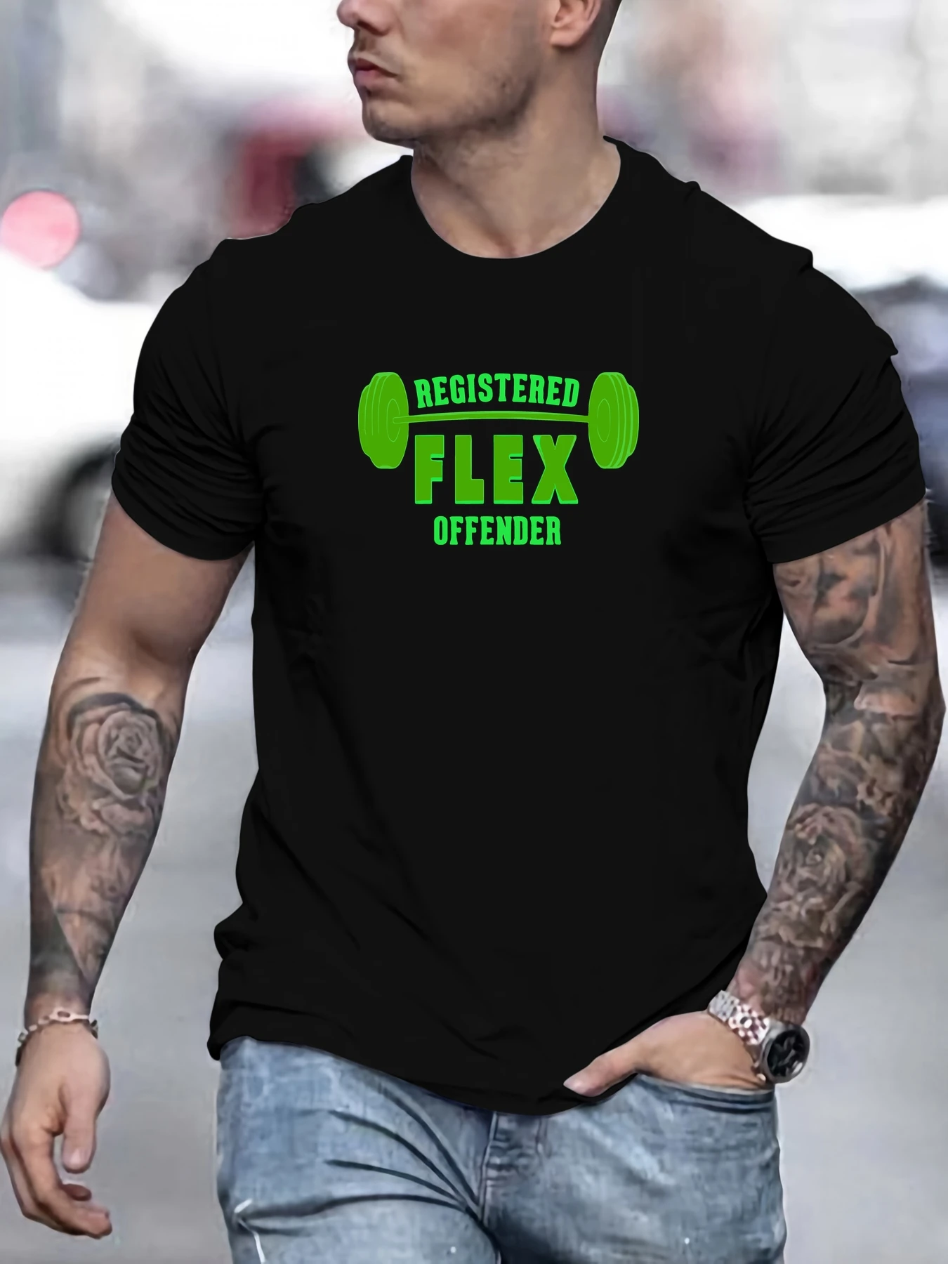 Men's REGISTERED FLEX OFFENDER pattern summer casual round neck short T-shirt
Men's REGISTERED FLEX OFFENDER pattern summer casual round neck short T-shirt