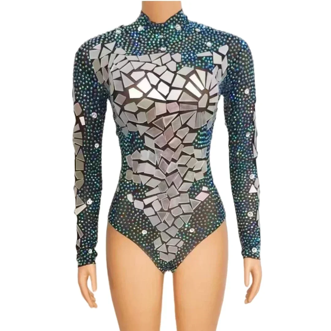 Shinning Sequins Mirror Rhinestone Bodysuits For Women Long Sleeve Leotard Dance Costume Singer Stage Wear Drag Queen Outfit
Shinning Sequins Mirror Rhinestone Bodysuits For Women Long Sleeve Leotard Dance Costume Singer Stage Wear Drag Queen Outfit