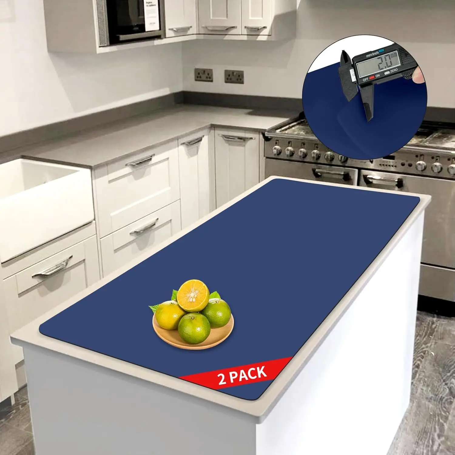 2MM Extra Thick Silicone Kitchen Counter Mat, 47.2" x 23.6" Non-Slip Heat Resistant Countertop Protector, Extra Large C
2MM Extra Thick Silicone Kitchen Counter Mat, 47.2" x 23.6" Non-Slip Heat Resistant Countertop Protector, Extra Large C