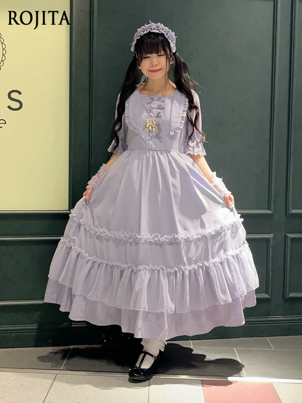 Summer Elegant High Waist Lolita Dresses Women Short-sleeved Ruffle Edge Princess Dress Japanese Luxury Design Long Dress
Summer Elegant High Waist Lolita Dresses Women Short-sleeved Ruffle Edge Princess Dress Japanese Luxury Design Long Dress