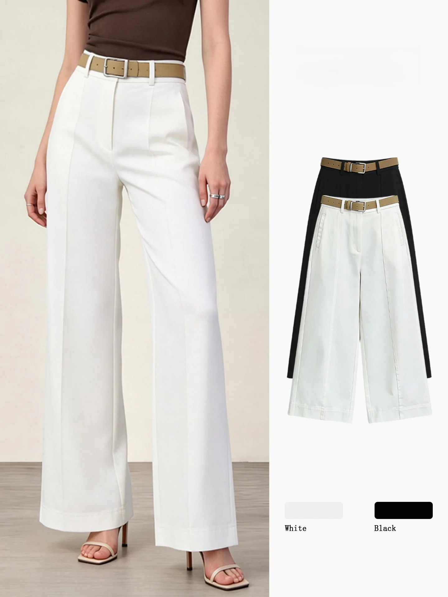 High Waist Wide Leg Suit Pants Women's Summer New Style Drapey Casual Design Commute Workplace Elegant Slimming Long Trousers
High Waist Wide Leg Suit Pants Women's Summer New Style Drapey Casual Design Commute Workplace Elegant Slimming Long Trousers