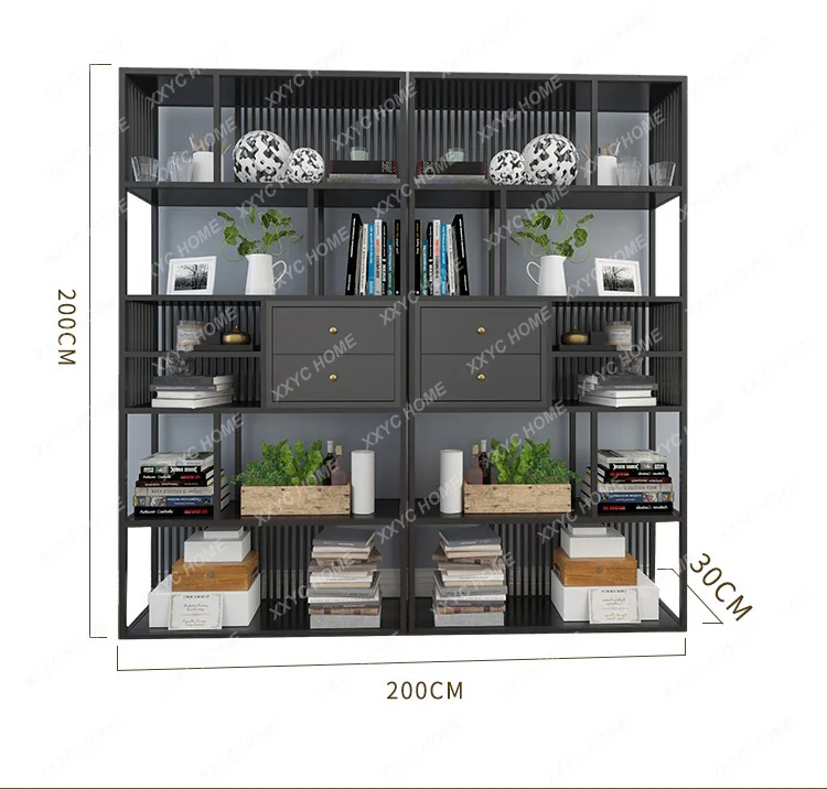 Q simple modern screen solid wood bookcase living room creative wrought iron bookshelf floor office partition
Q simple modern screen solid wood bookcase living room creative wrought iron bookshelf floor office partition